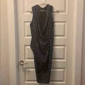 Never worn blue/black detail midi dress